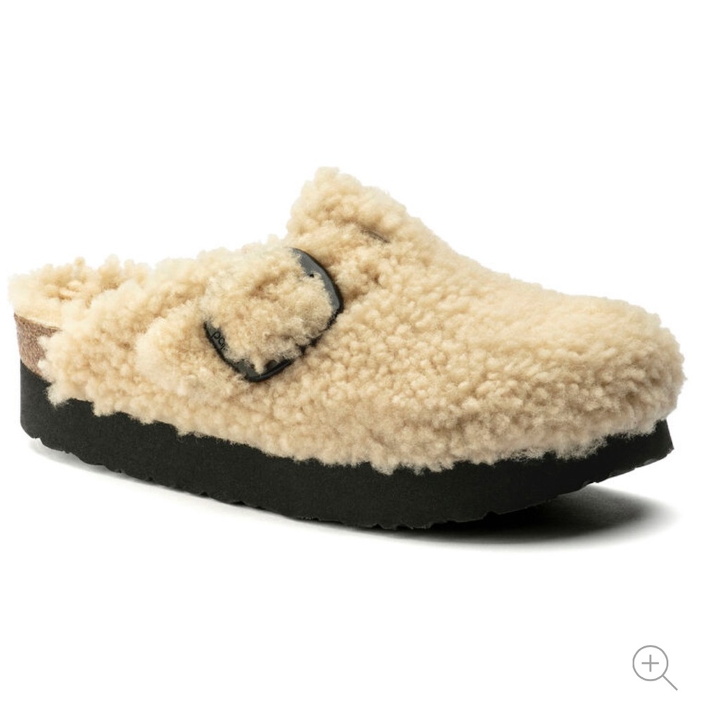 Birkenstock Boston Big Buckle Platfom Shearling Clog